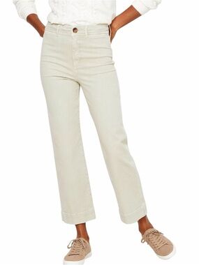 LOFT High Waist Slim Wide Leg Light Pebble/Cream Color Jeans Size 24/00